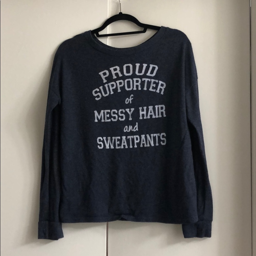 Graphic fleece long sleeve tee